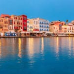 Old harbour at sunrise, Chania, Crete, Greece