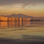 Thessaloniki Port View, using tilt and shif lens, Golden Hour